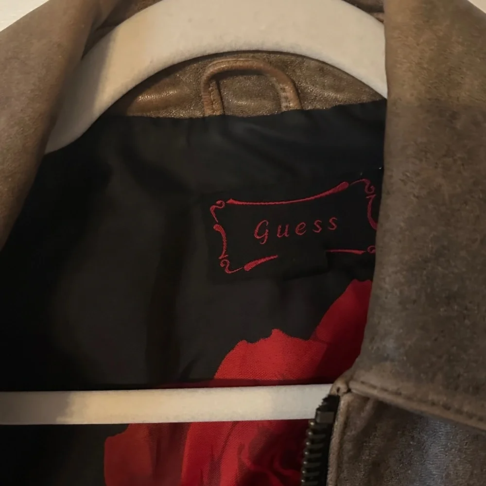 Guess Brown Leather Jacket - Picture 6 of 16